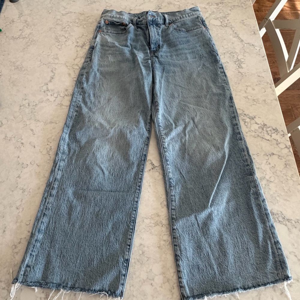 J. Crew Factory Blue Flare Jeans - Picture 3 of 3